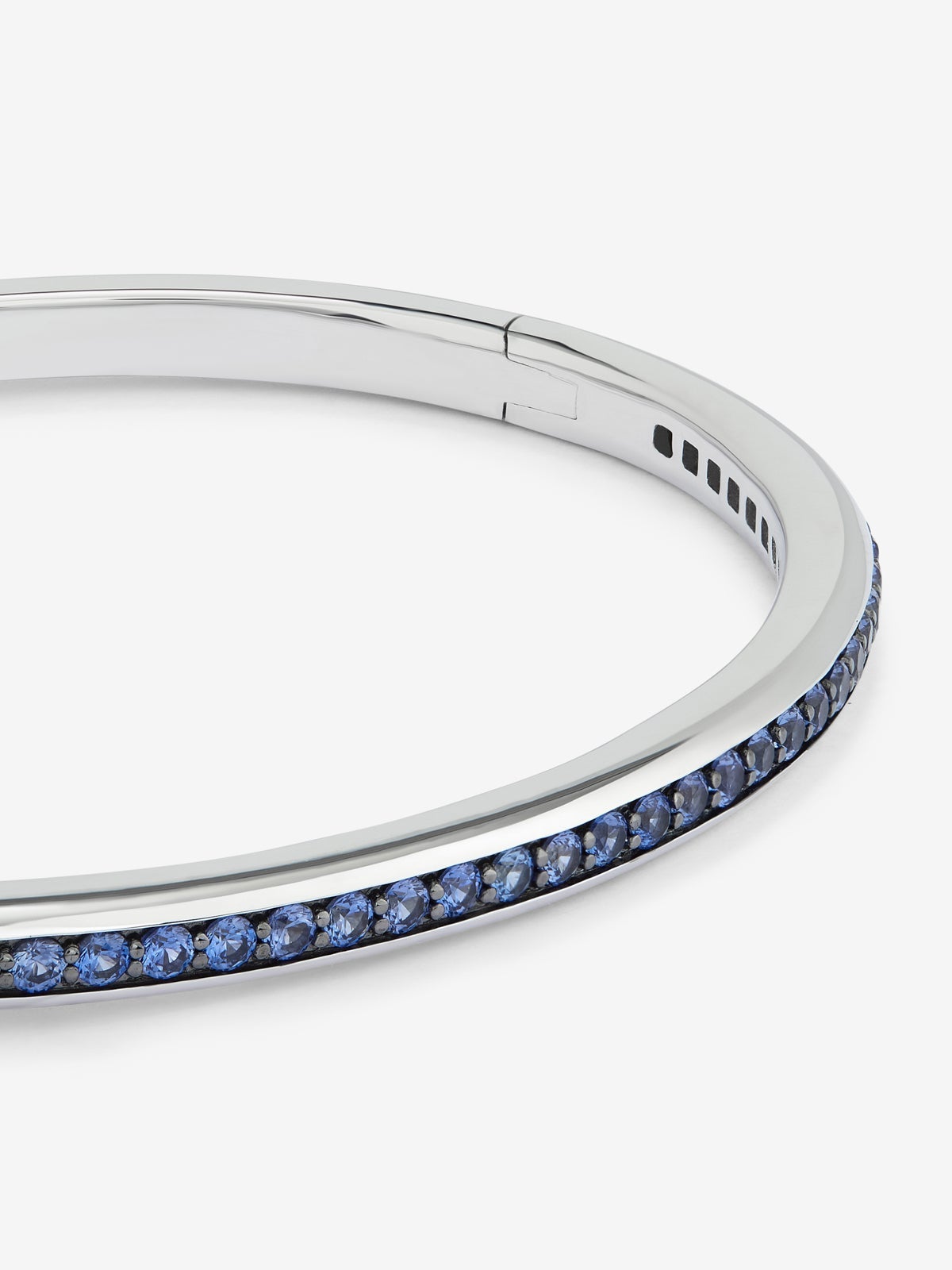 Pulsera rígida de plata 925 con zafiros