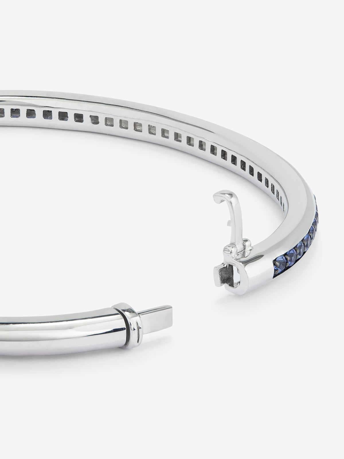 Pulsera rígida de plata 925 con zafiros