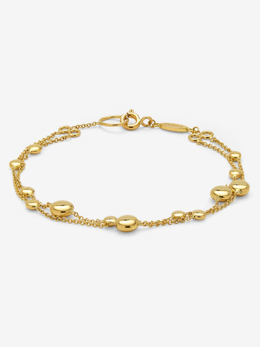 Pulsera doble de oro amarillo de 18K