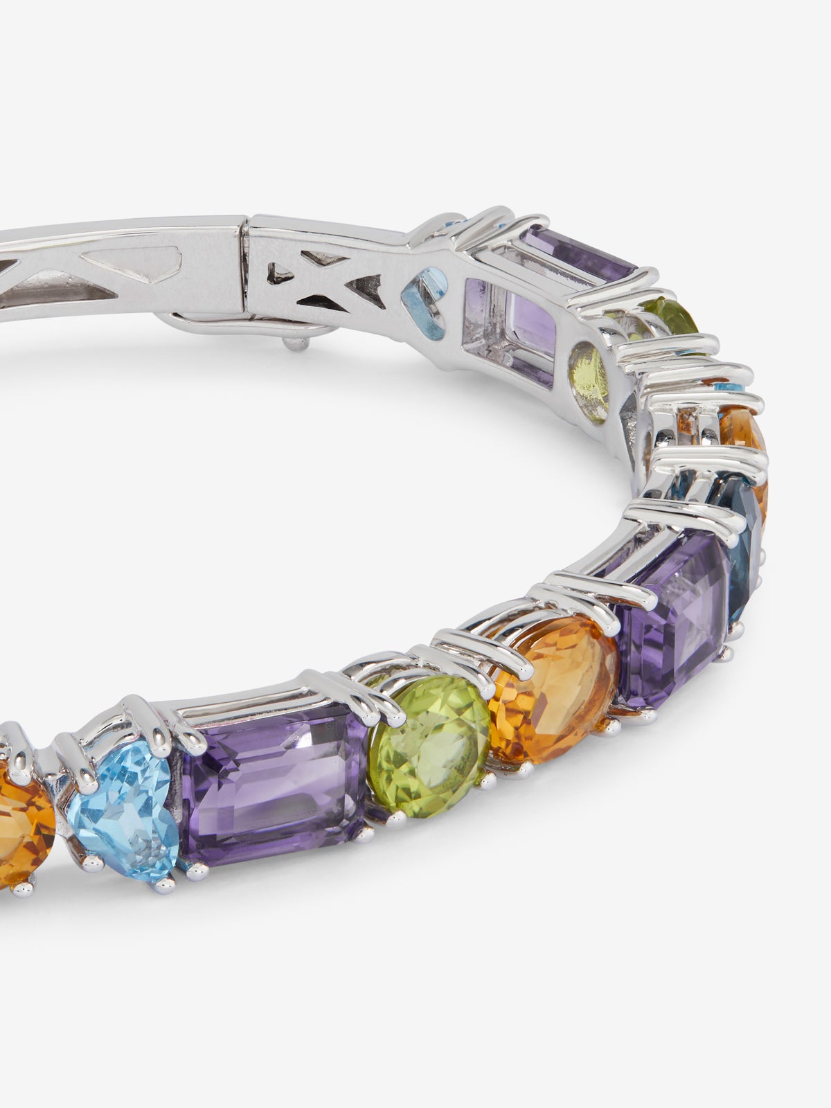 Pulsera rígida de plata 925 con gemas multicolor