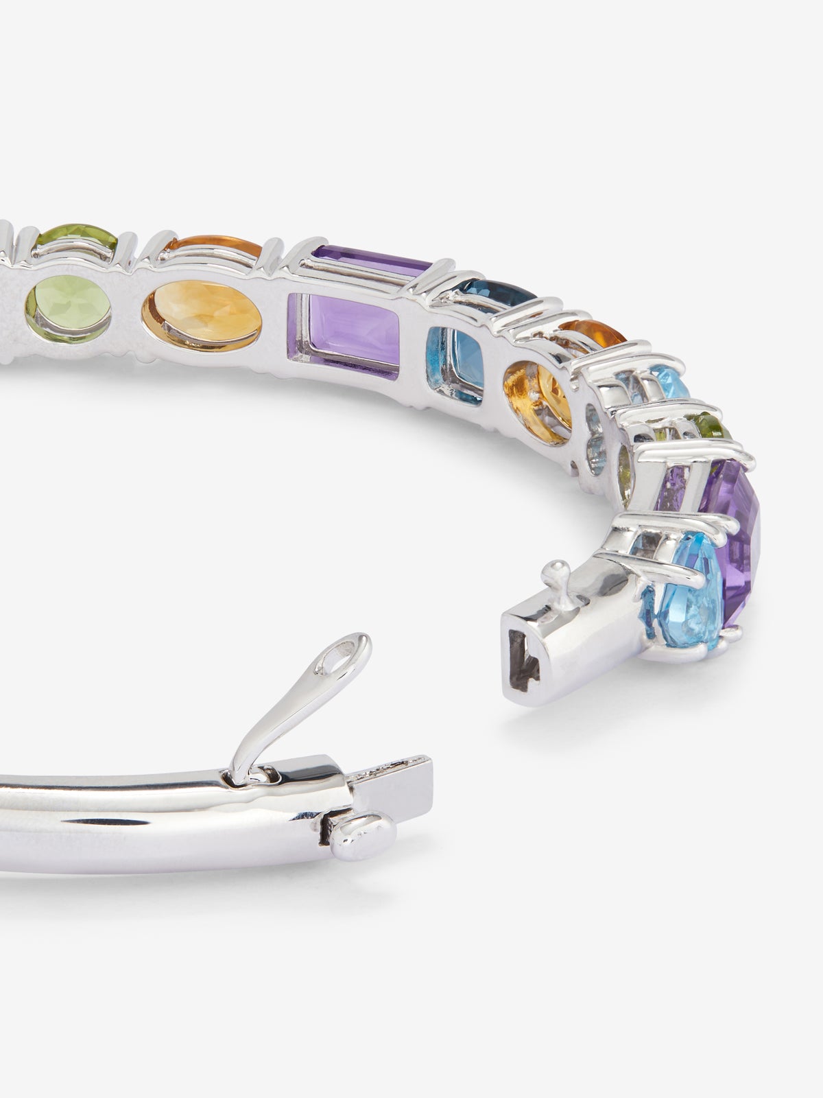 Pulsera rígida de plata 925 con gemas multicolor