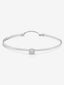Pulsera rígida de oro blanco de 18K con 11 diamantes en talla brillante con un total de 0,2 cts