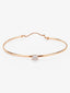 Pulsera rígida de oro rosa de 18K con 11 diamantes en talla brillante con un total de 0,21 cts