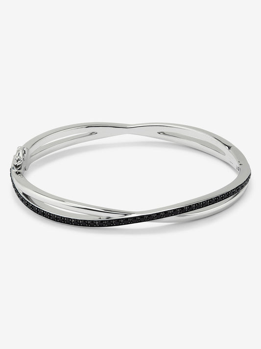 Pulsera rígida de plata 925 con 47 espinelas en talla brillante con un total de 1,23 cts
