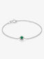 Pulsera de oro blanco de 18K con esmeralda en talla brillante de 0,1 cts y diamantes en talla brillante de 0,05 cts