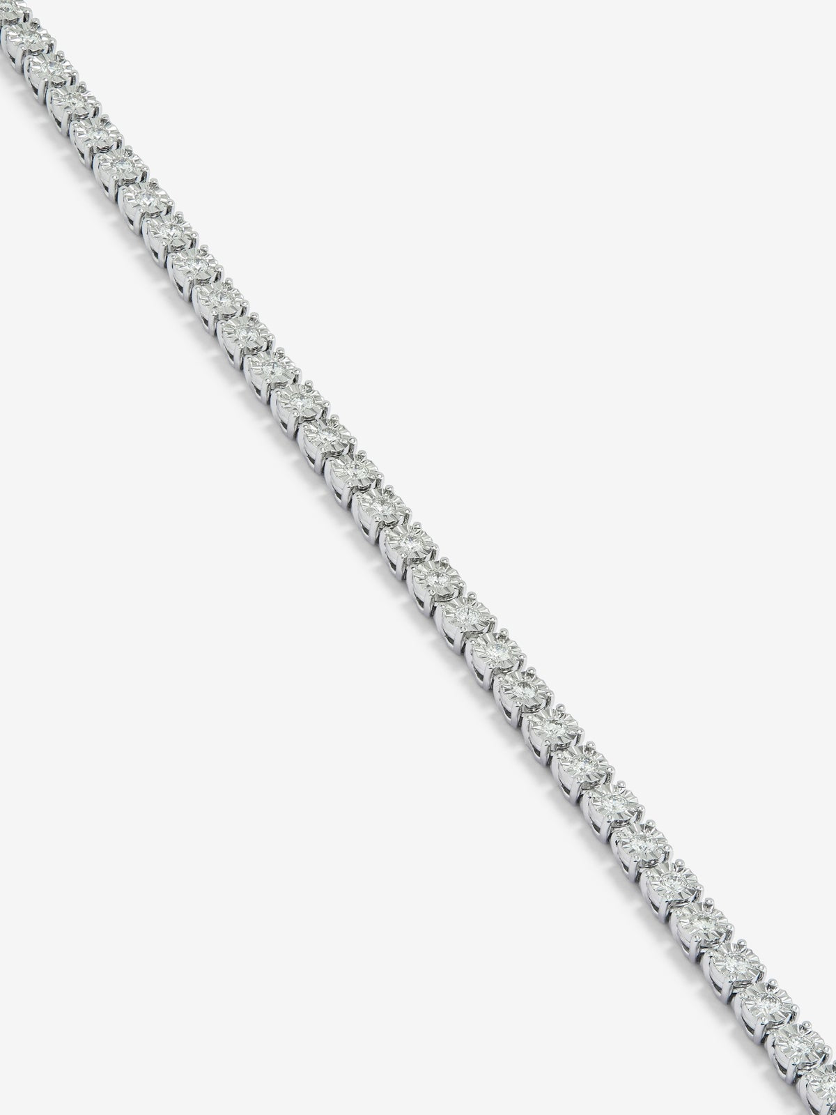 Pulsera rivière de oro blanco de 18K con diamantes en talla brillante de 0,89 cts