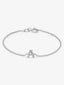 Pulsera cadena con inicial de oro blanco de 18K y diamantes