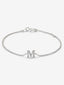 Pulsera cadena con inicial de oro blanco de 18K y diamantes