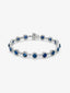 Pulsera rivière de oro blanco de 18K con zafiros azules en talla brillante de 3,95 cts y diamantes blancos en talla brillante de 2,3 cts