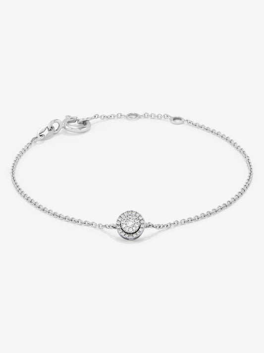 Pulsera cadena círculo de oro blanco de 18K de diamantes