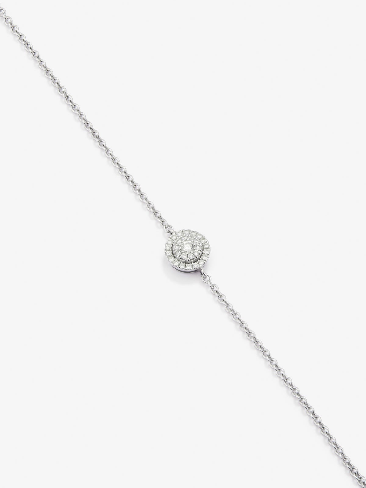 Pulsera cadena círculo de oro blanco de 18K de diamantes