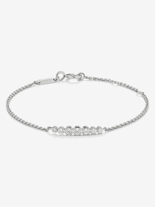 Pulsera cadena de oro blanco de 18K de diamantes