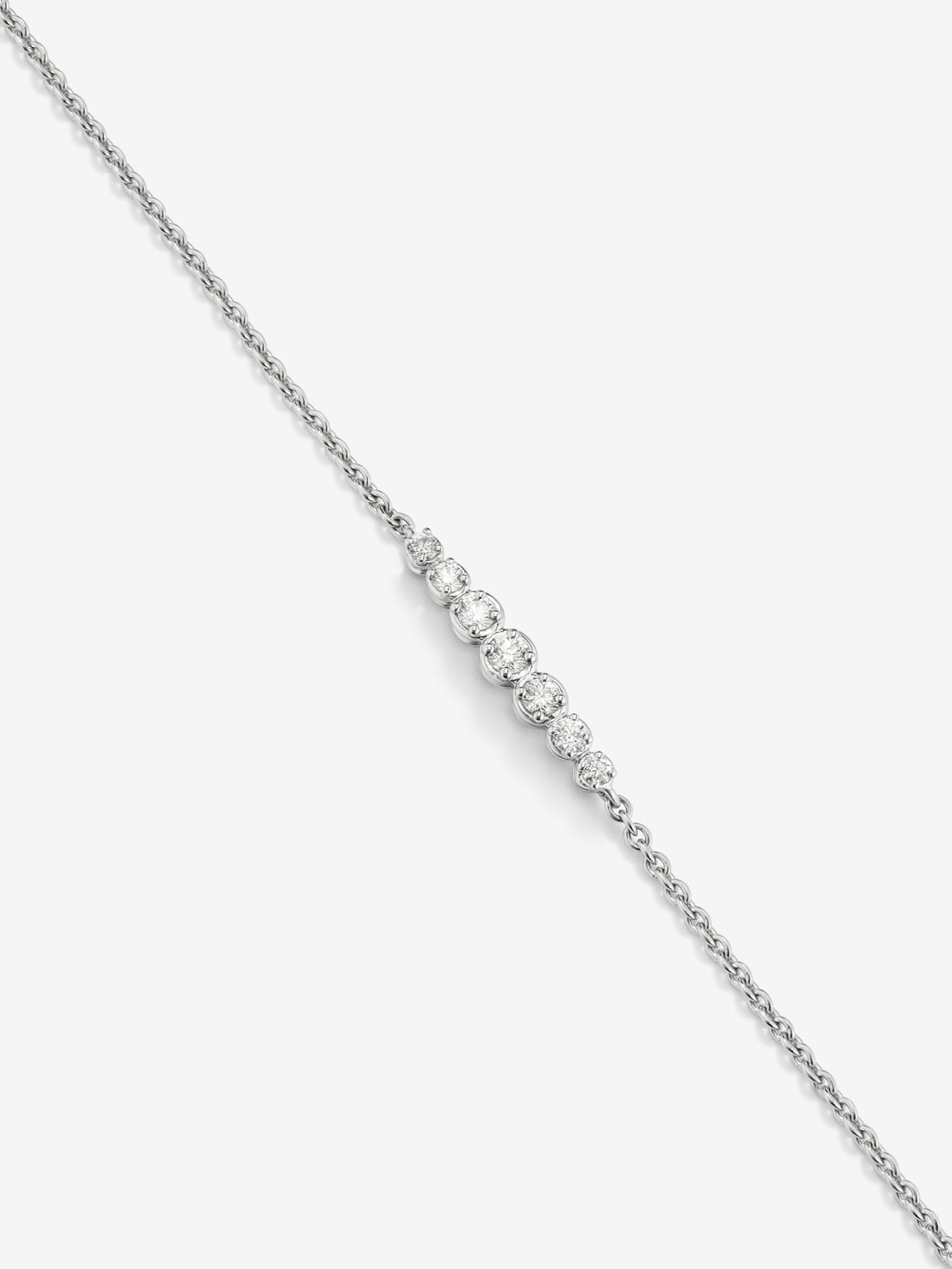 Pulsera cadena de oro blanco de 18K de diamantes
