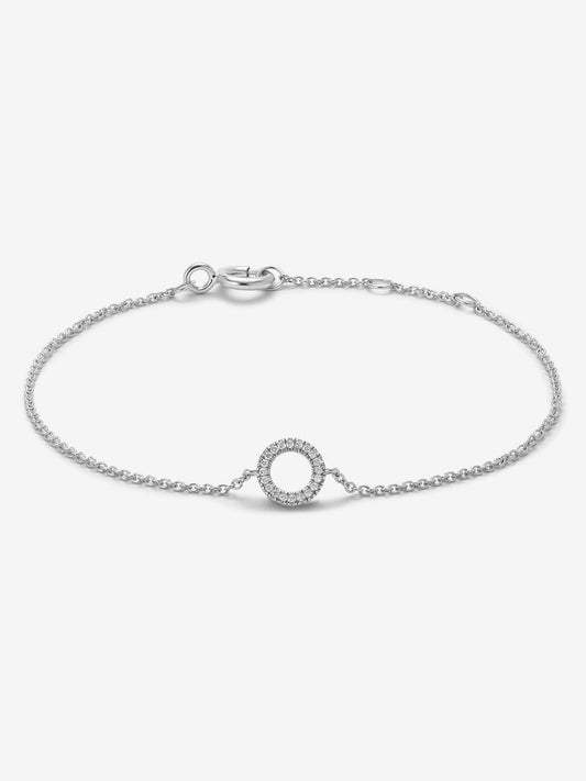 Pulsera cadena de oro blanco de 18K de diamantes en pavé