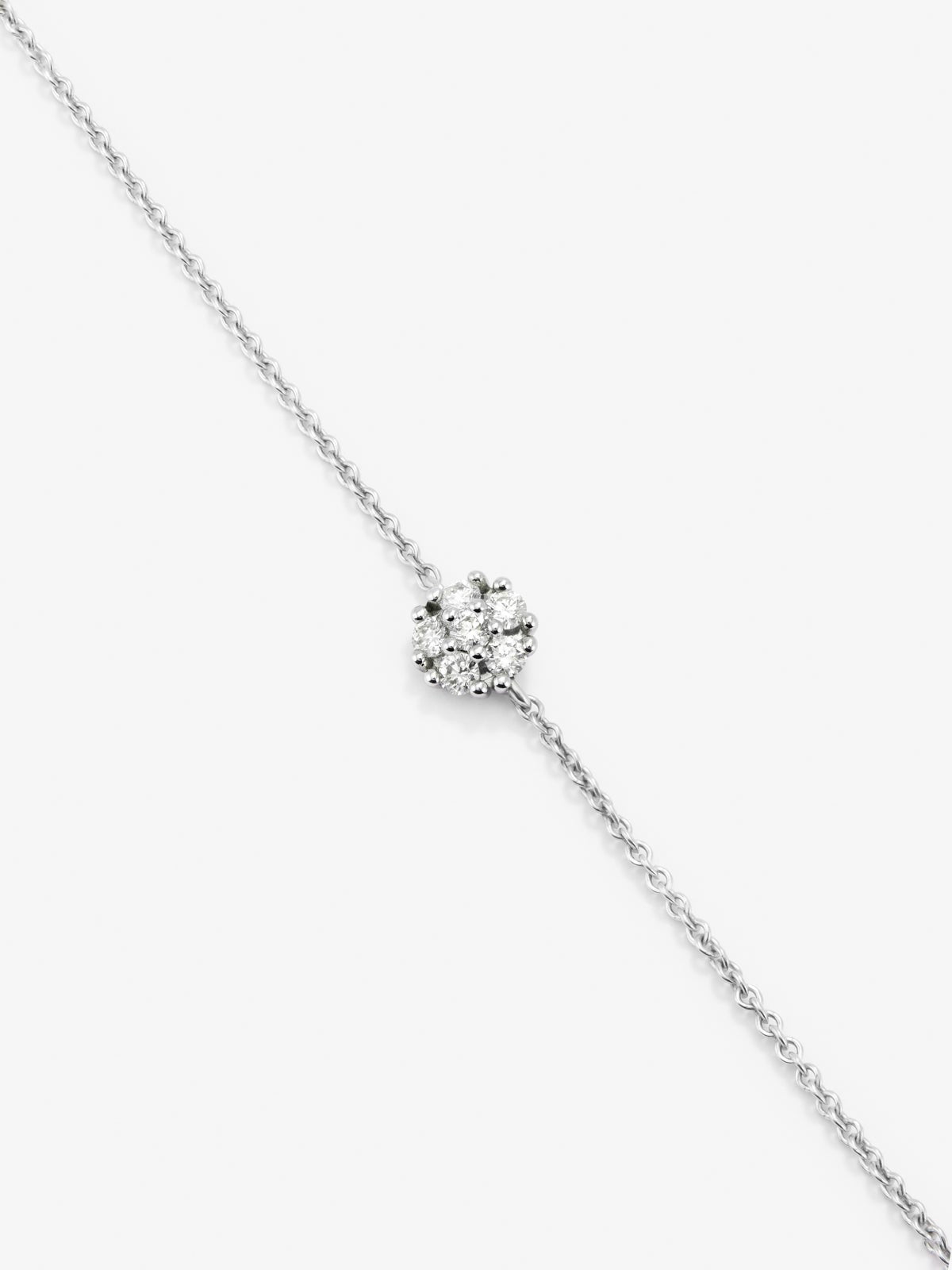 Pulsera de oro blanco de 18K con diamantes en talla brillante de 0,08 cts
