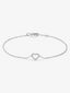 Pulsera cadena corazón de oro blanco de 18K de diamantes