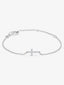 Pulsera de oro blanco de 18K con 11 diamantes en talla brillante con un total de 0,04 cts y cruz
