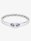Pulsera de plata 925 con amatista verde en talla princesa de 2,19 cts y amatistas moradas en talla corazón de 1,6 cts