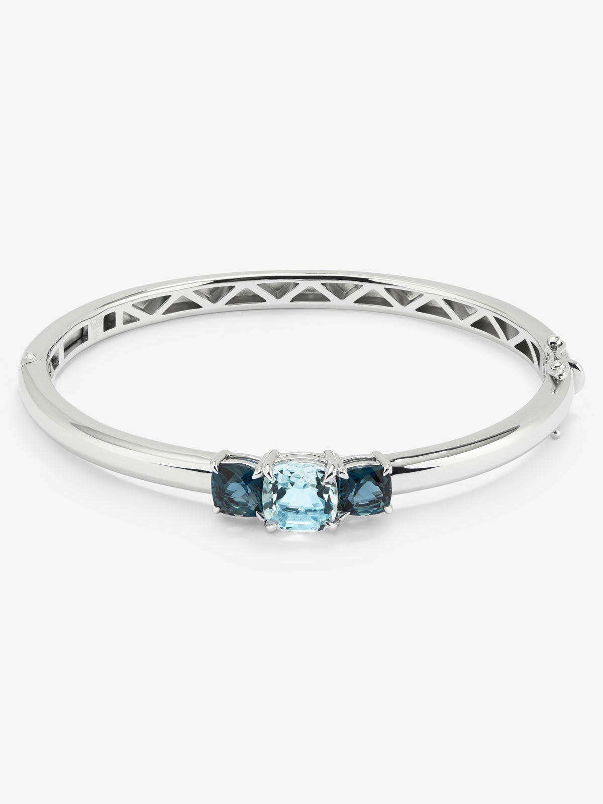 Pulsera rígida de plata 925 con topacios