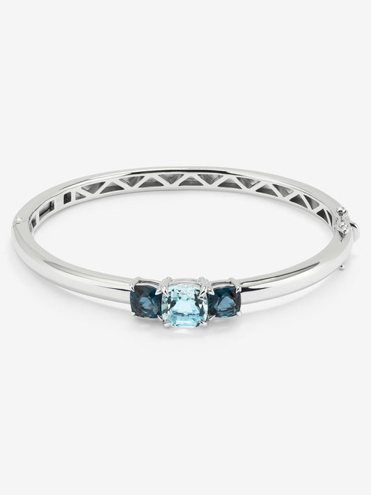 Pulsera rígida de plata 925 con topacios