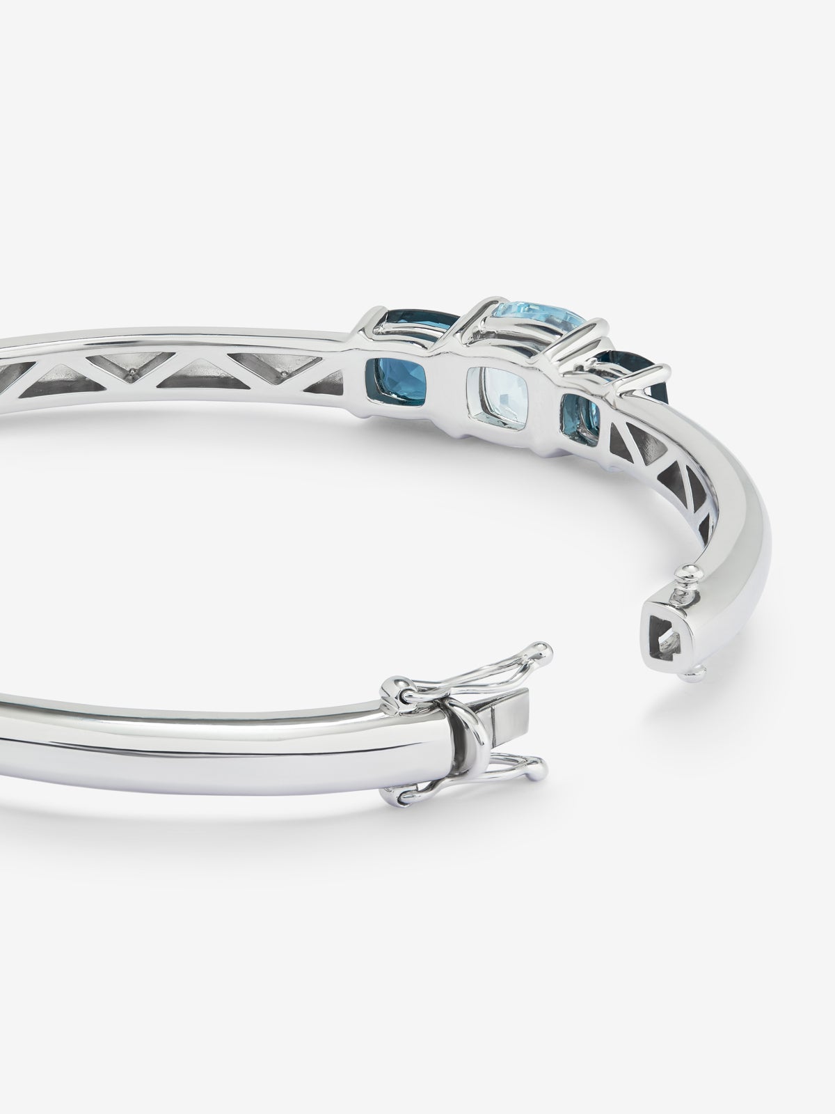 Pulsera rígida de plata 925 con topacios