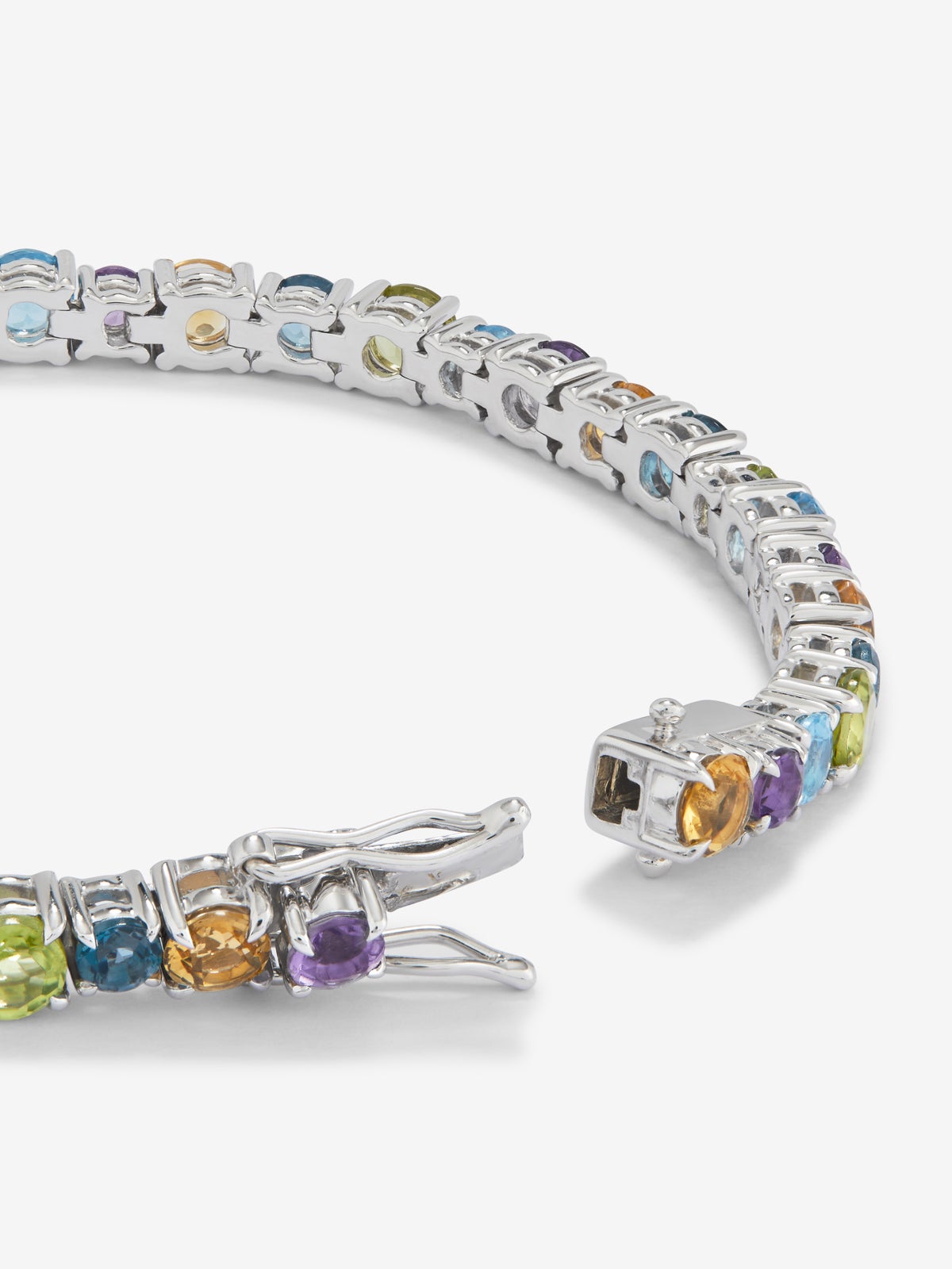 Pulsera riviere de plata 925 con gemas multicolor