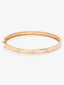 Pulsera rígida de oro rosa de 18K con diamantes blancos en talla brillante de 0,13 cts