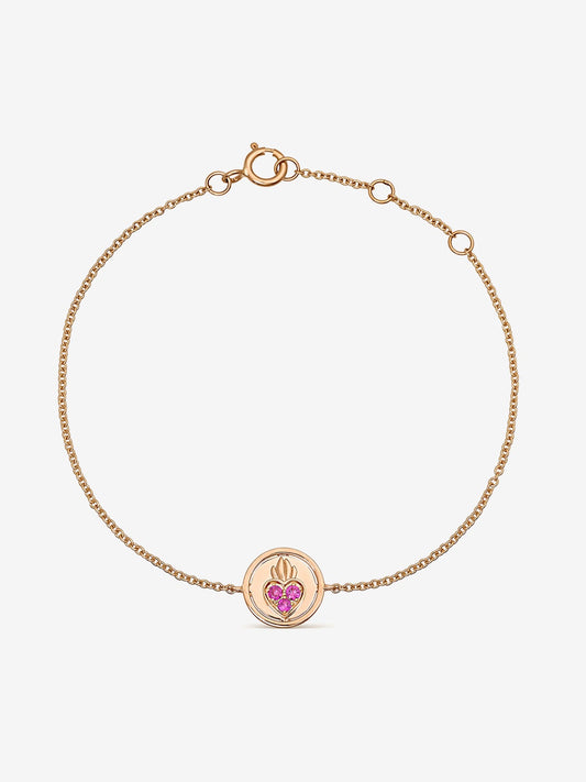 Pulsera de oro rosa de 18kt con zafiros rosas
