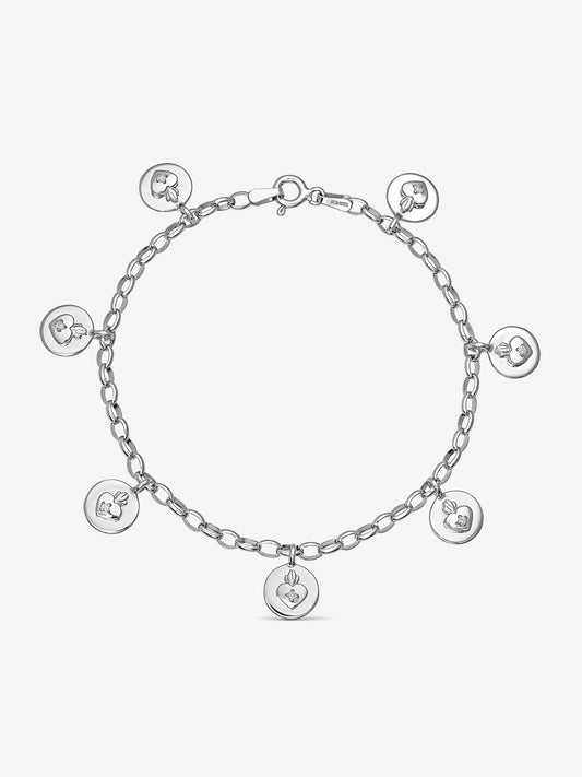 Pulsera de plata 925 con 7 diamantes en talla brillante con un total de 0,05 cts