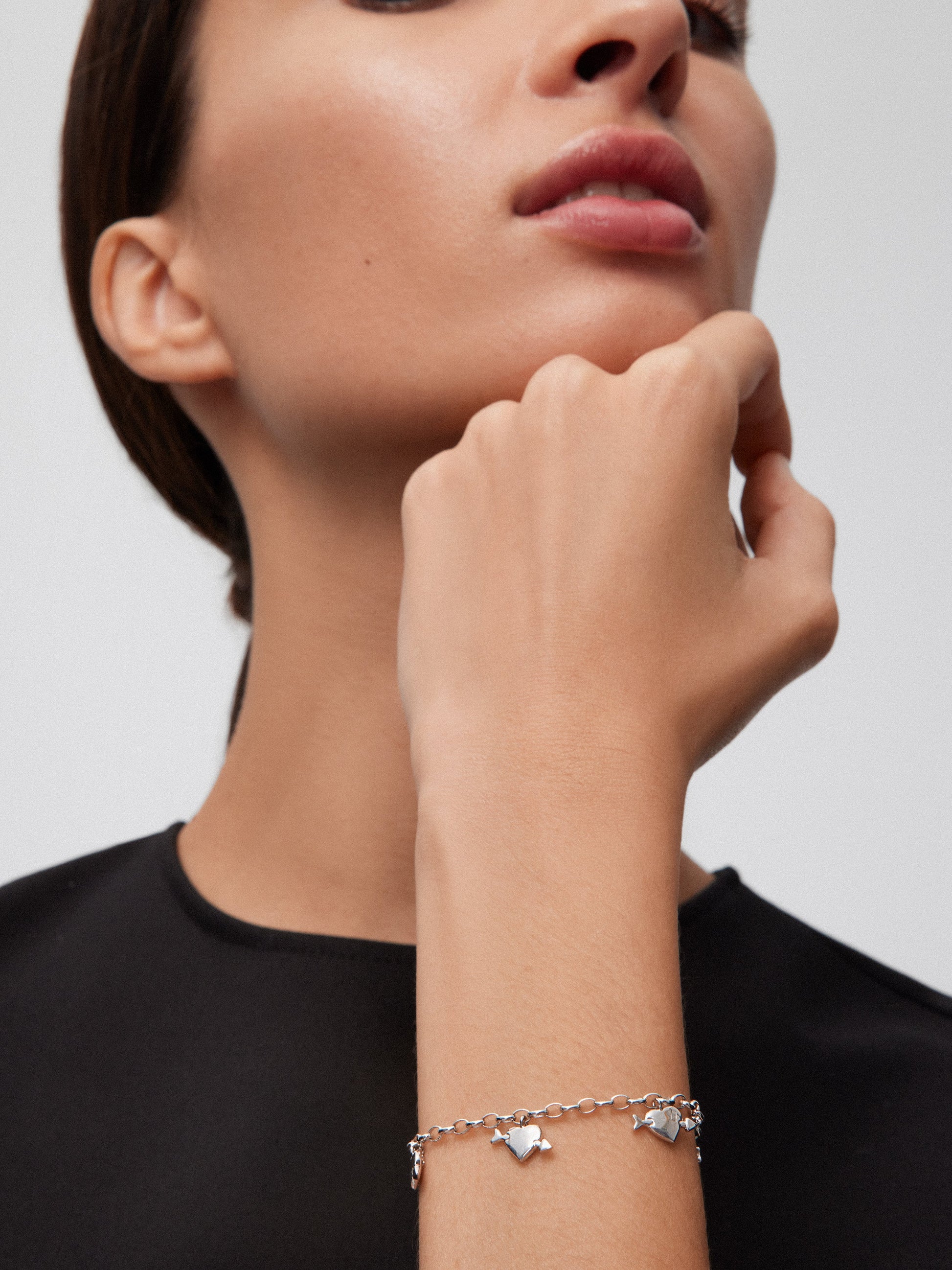 Pulsera de plata 925 con 7 diamantes en talla brillante con un total de 0,05 cts