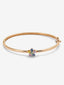Pulsera rígida de oro rosa de 18K con zafiros verdes, azules, rosas y amarillos en talla brillante con un total de 0,9 cts