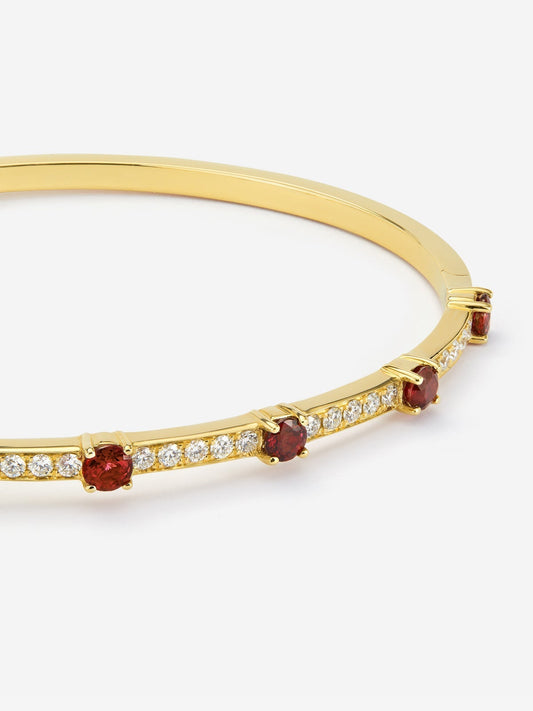 Pulsera de oro blanco 18K con rubí en talla brillante