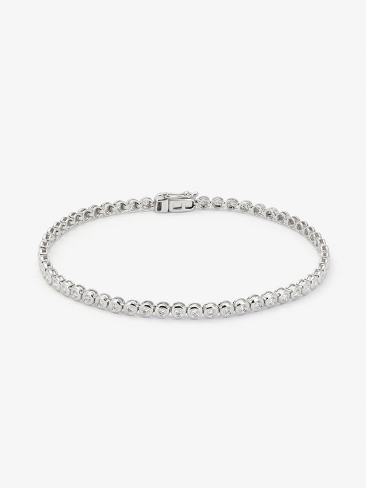 Pulsera rivière de oro blanco de 18K con diamantes en talla brillante con un total de 0,89 cts