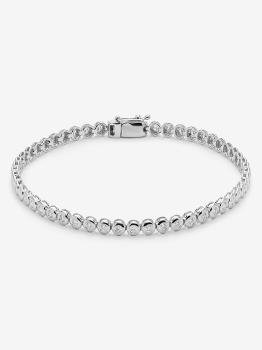 Pulsera rivière de oro blanco de 18K con diamantes en talla brillante con un total de 0,76 cts