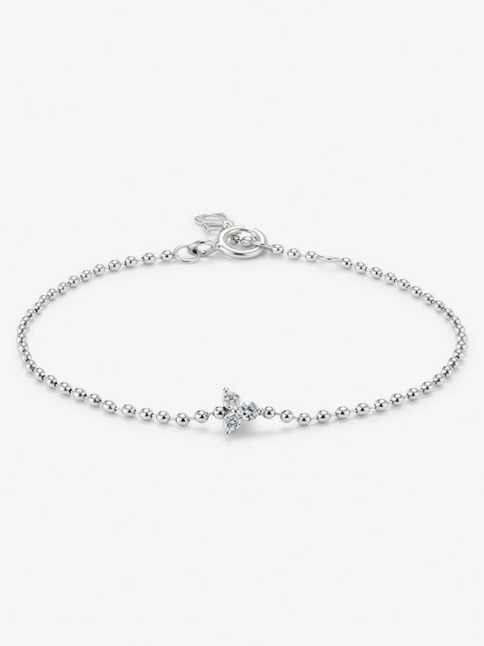 Pulsera de oro blanco de 18K con diamantes blancos en talla brillante de 0,18 cts