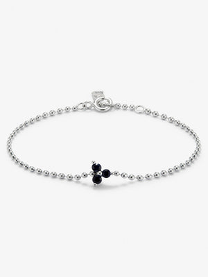 Pulsera de oro blanco de 18K con zafiro azul en talla brillante de 0,38 cts