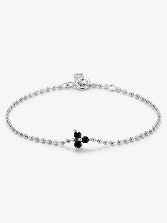 Pulsera de oro blanco de 18K con zafiro azul en talla brillante de 0,38 cts