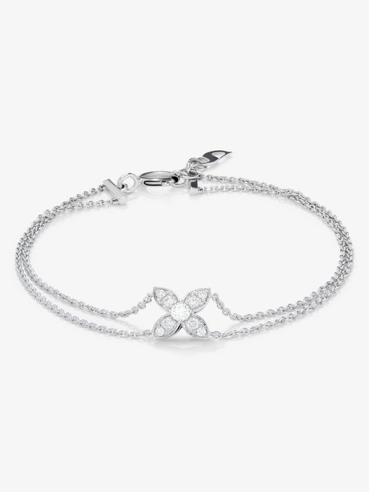 Pulsera de oro blanco de 18K con diamantes blancos en talla brillante de 0,16 cts
