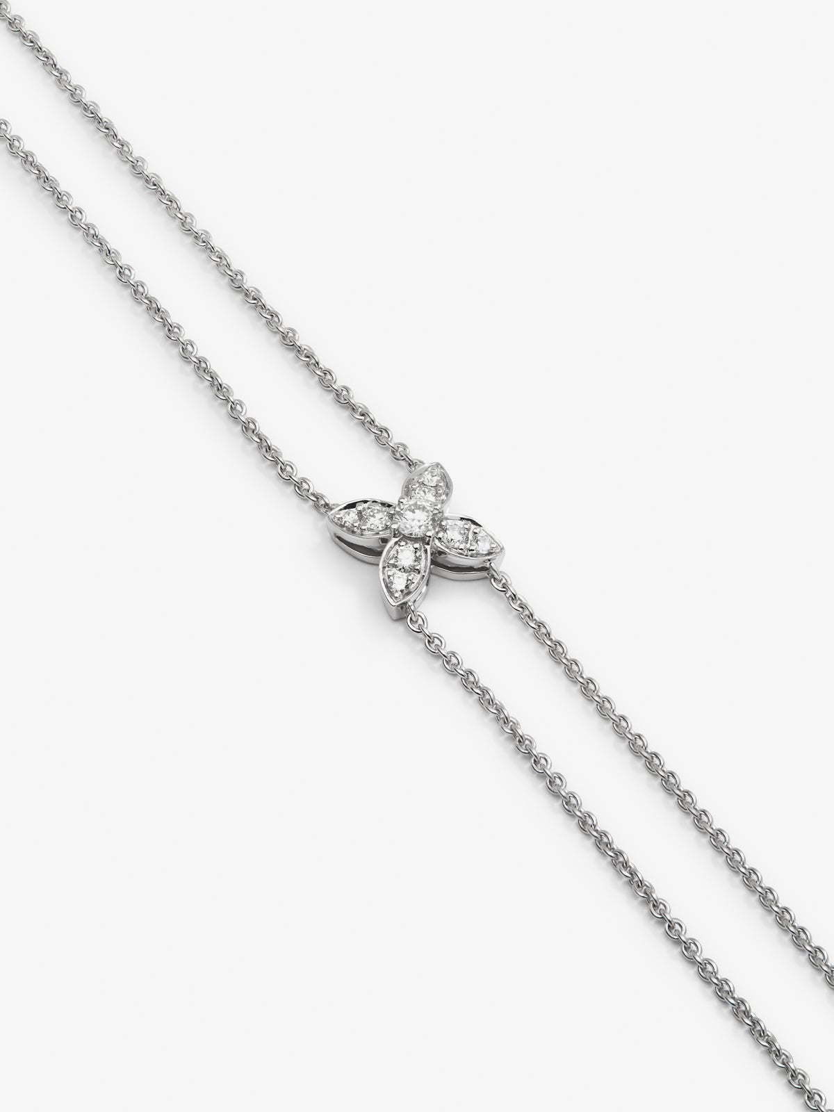 Pulsera de oro blanco de 18K con diamantes blancos en talla brillante de 0,16 cts