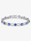 Pulsera de oro blanco de 18K con zafiros azules en talla octogonal de 9,37 cts y diamantes blancos en talla brillante de 0,69 cts