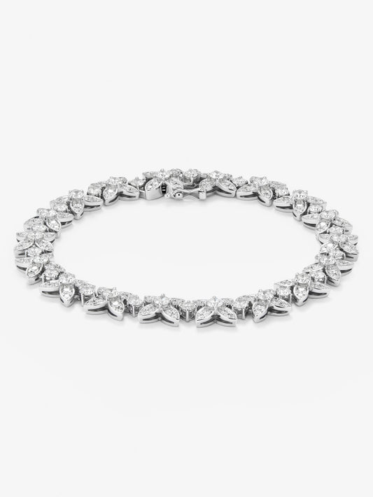 Pulsera de oro blanco de 18K con diamantes blancos en talla brillante de 5,41 cts