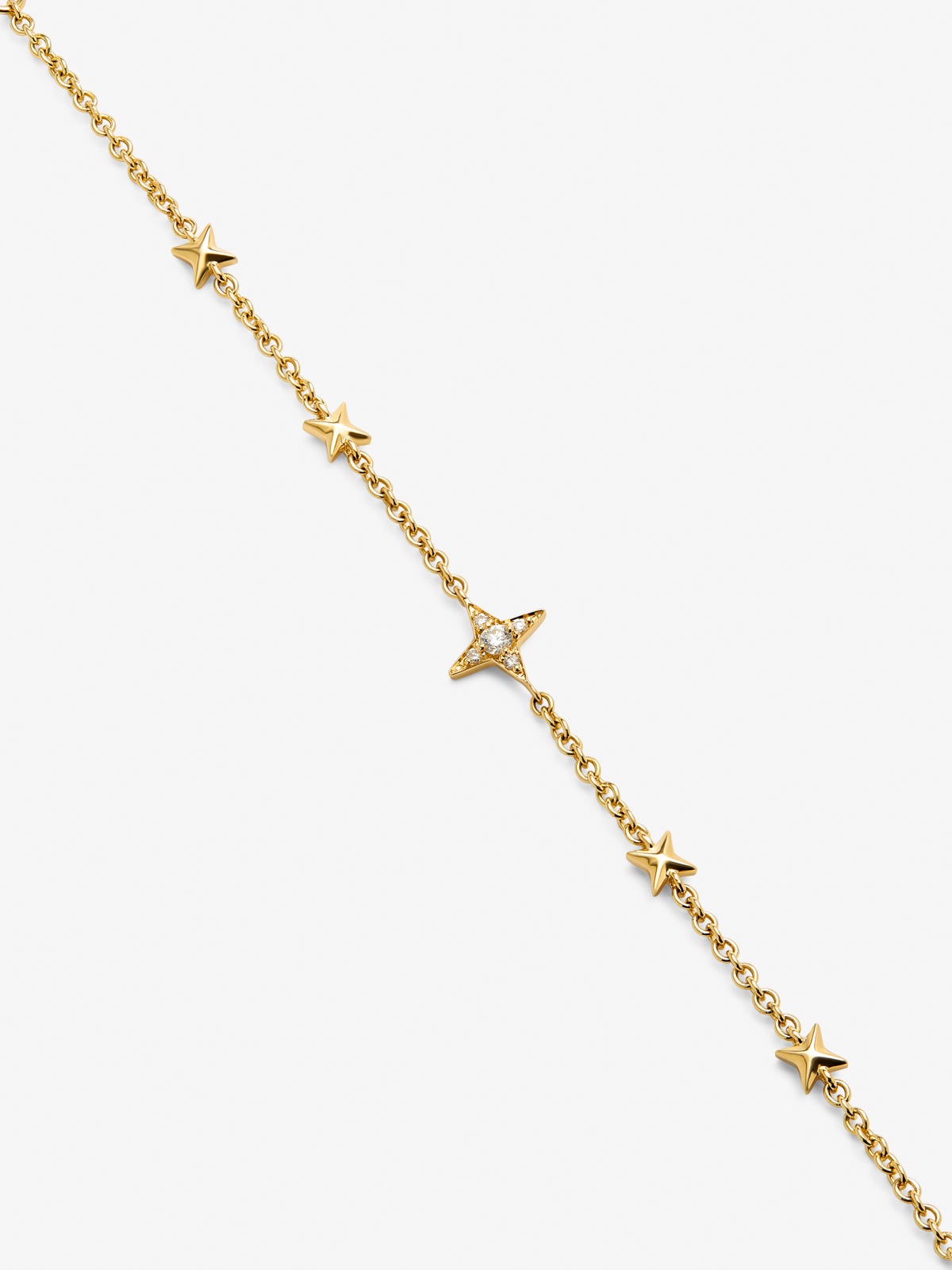 Pulsera de oro amarillo de 18K con 5 diamantes en talla brillante con un total de 0,04 cts