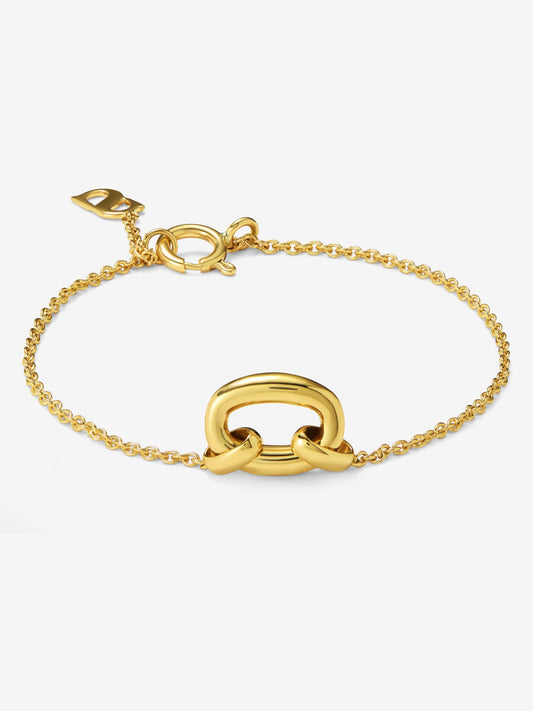 Pulsera eslabón mini de oro amarillo de 18K