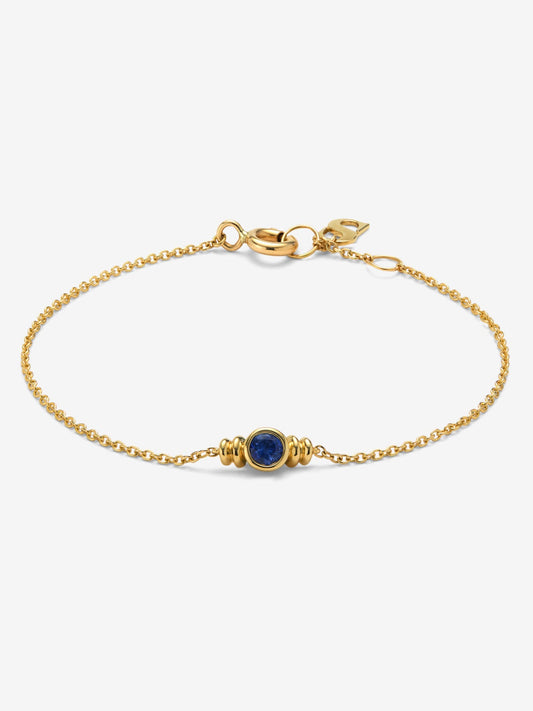 Pulsera de oro amarillo de 18K con zafiro en talla brillante de 0,1 cts