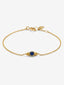 Pulsera de oro amarillo de 18K con zafiro en talla brillante de 0,1 cts