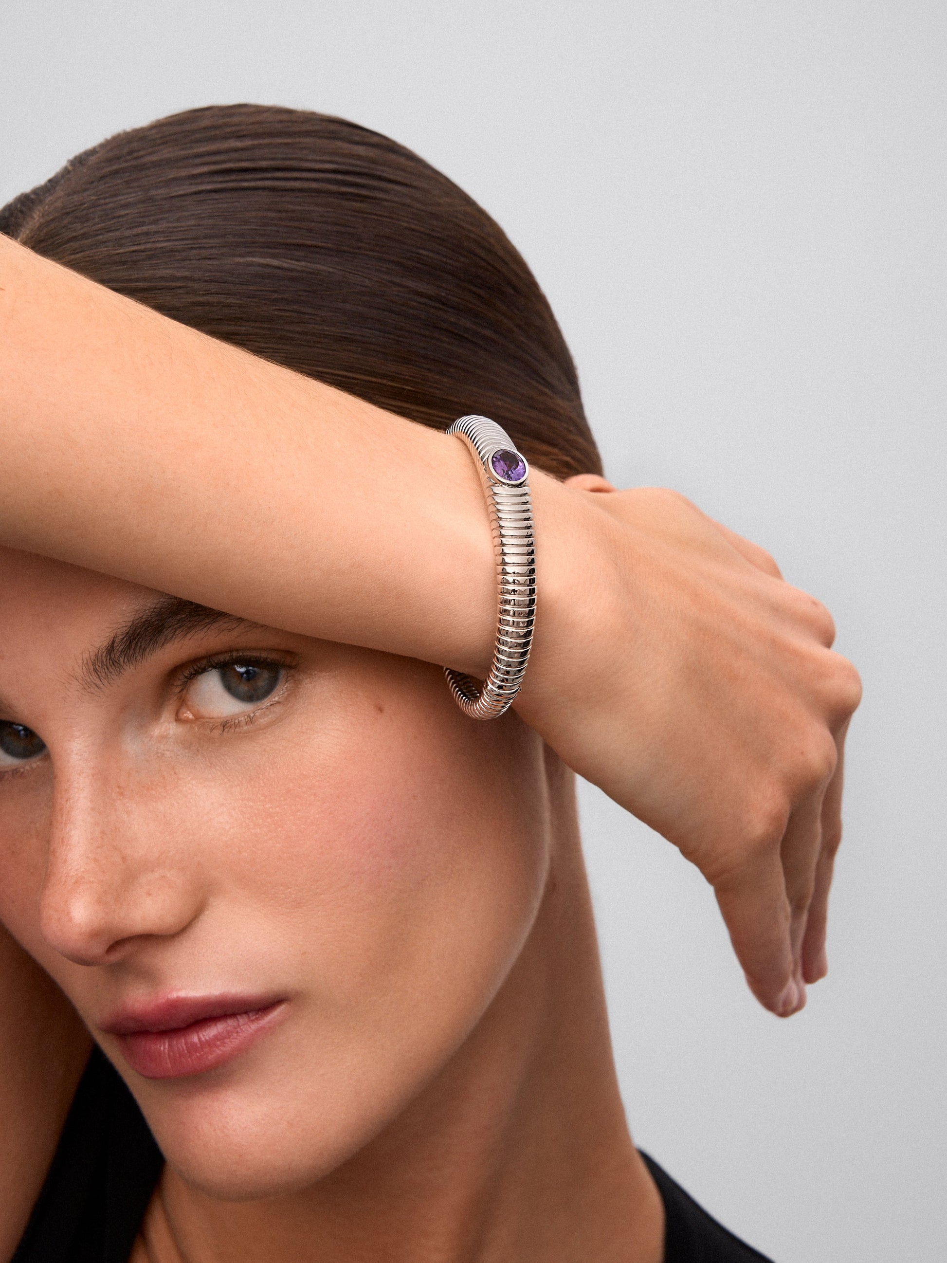 Pulsera de plata 925 con amatista morada