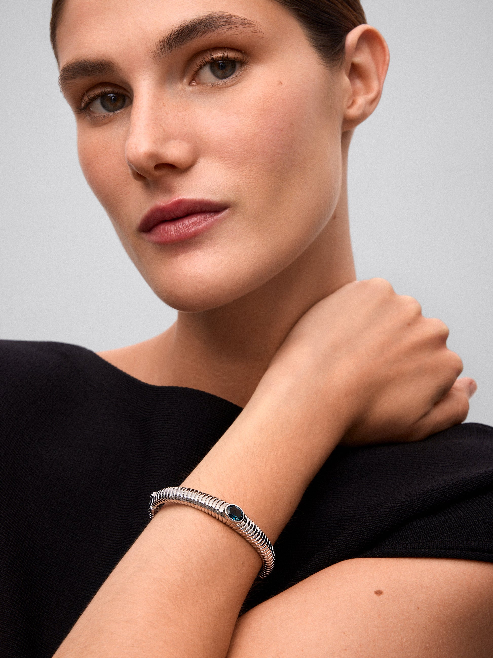Pulsera de plata 925 con topacio azul London