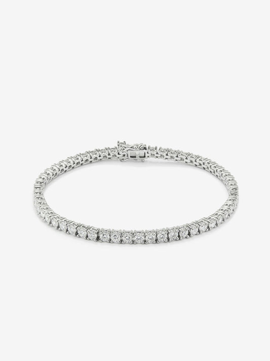 Pulsera rivière de oro blanco de 18K con diamantes en talla brillante
