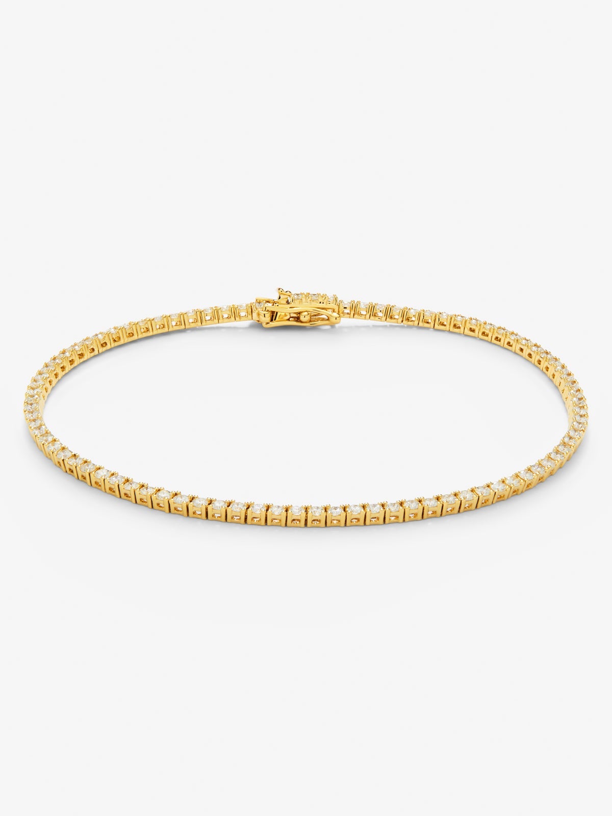 Pulsera rivière de oro amarillo de 18K con diamantes blancos en talla brillante de 1,65 cts