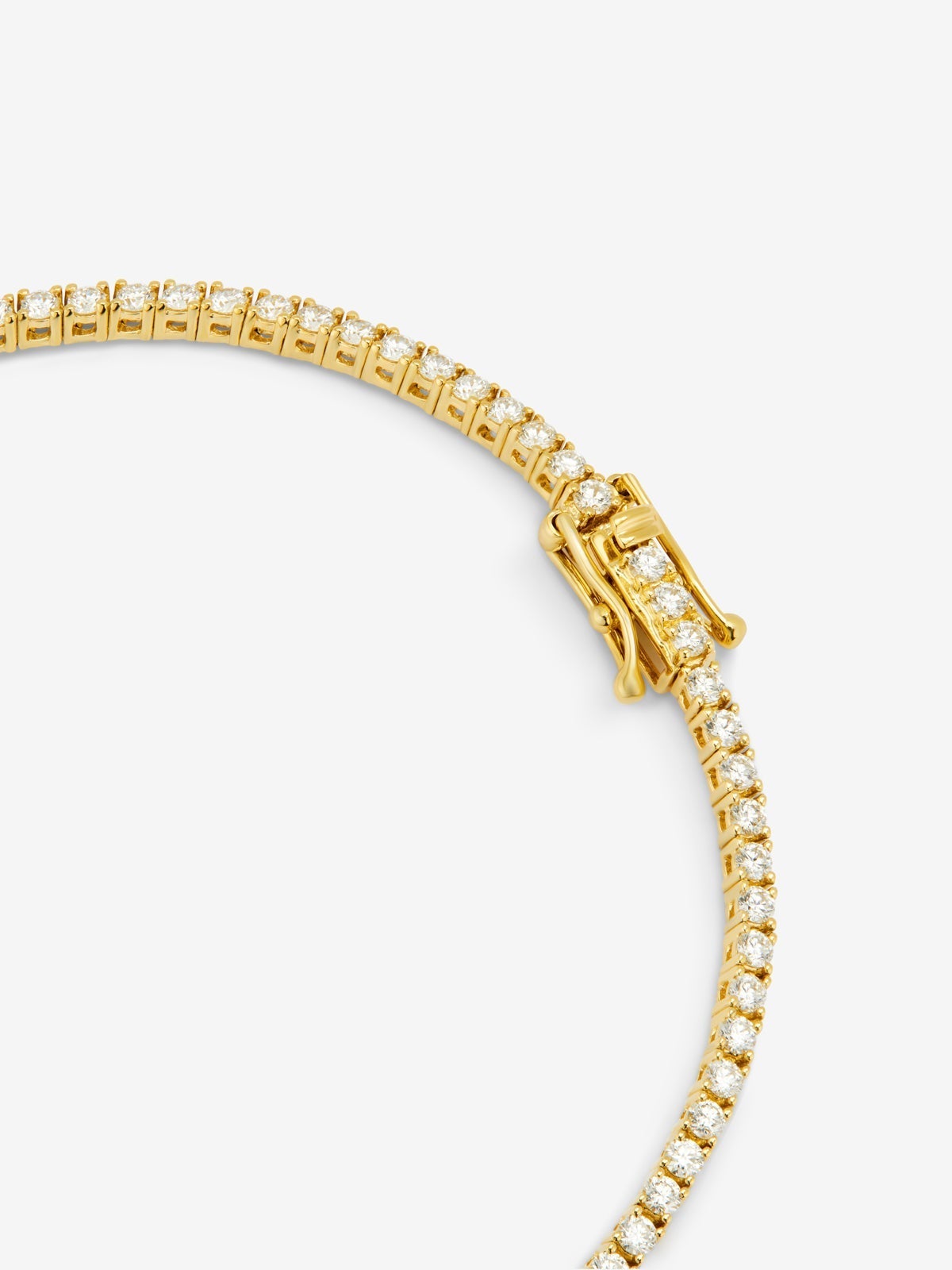 Pulsera rivière de oro amarillo de 18K con diamantes blancos en talla brillante de 1,65 cts